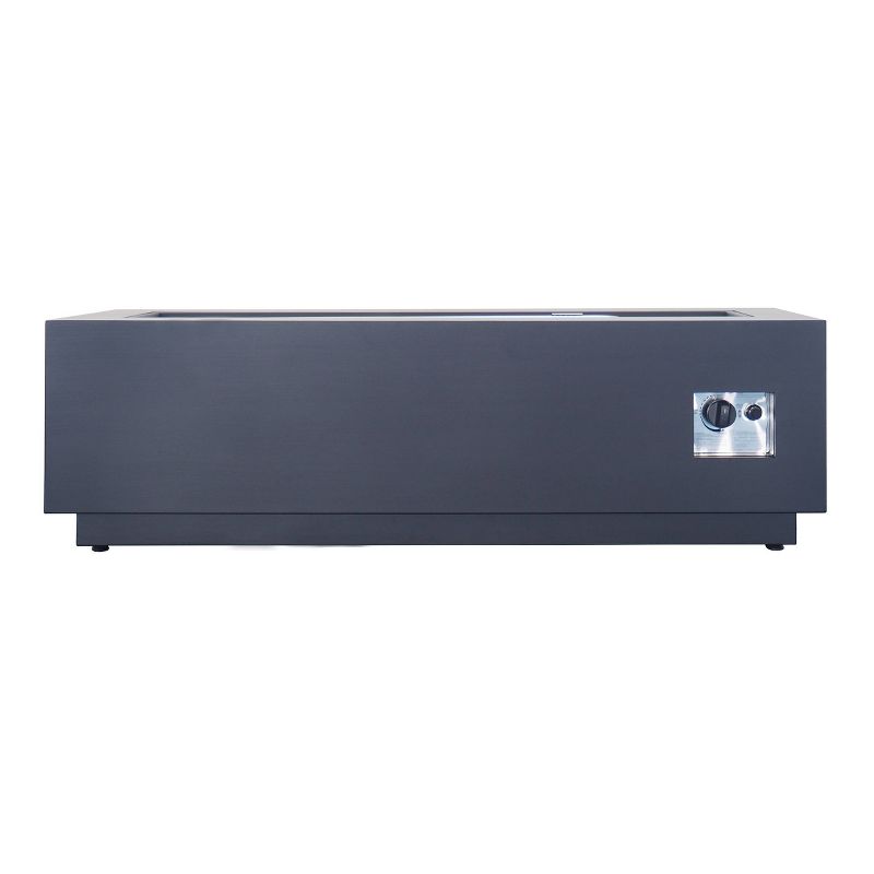 Wellington 48″ Rectangular Iron Gas Fire Pit with Tank Holder – Dark Gray – Christopher Knight Home