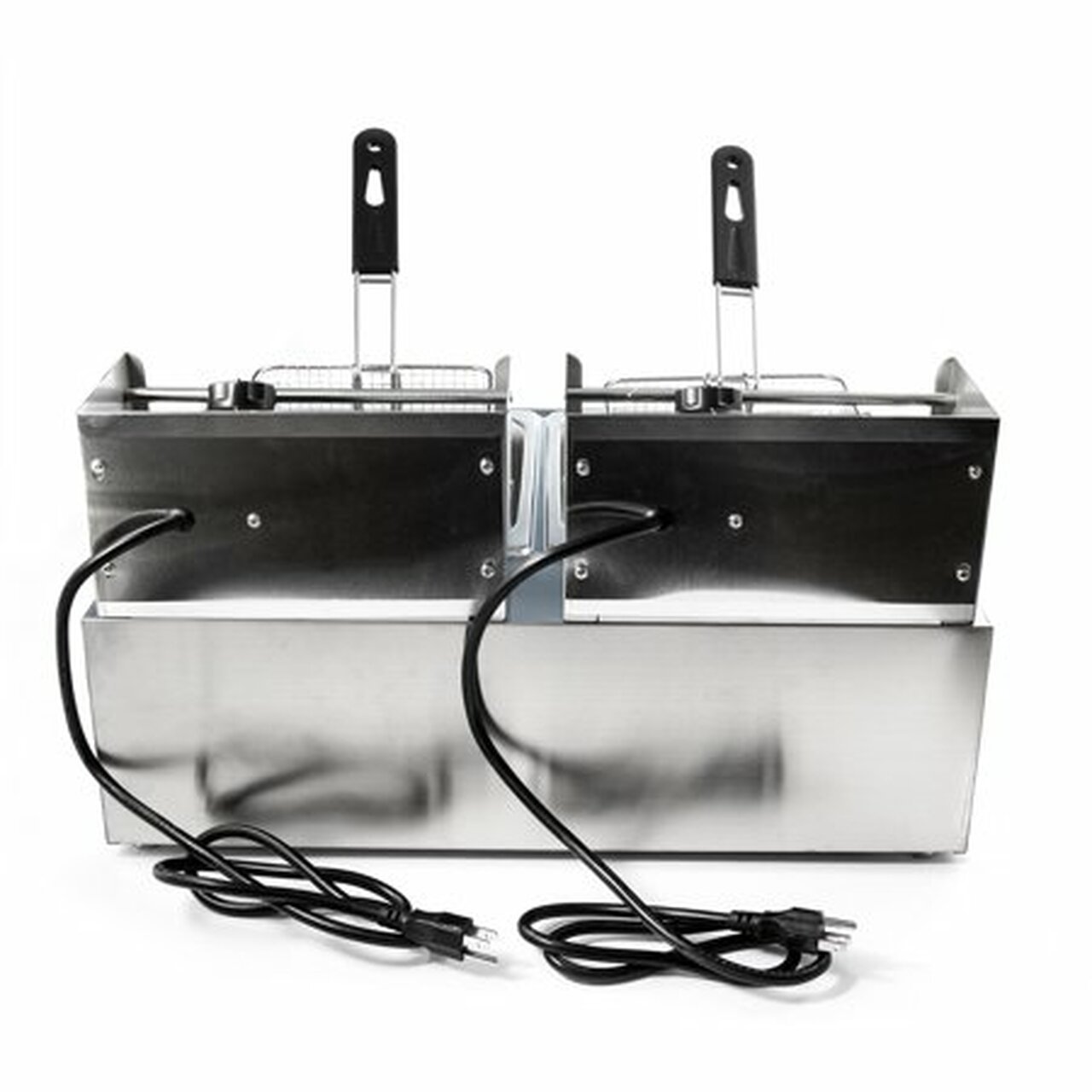 KapscoMoto HOM-014 Commercial Deep Fryer Electric Countertop Dual Tank Basket – Stainless Steel