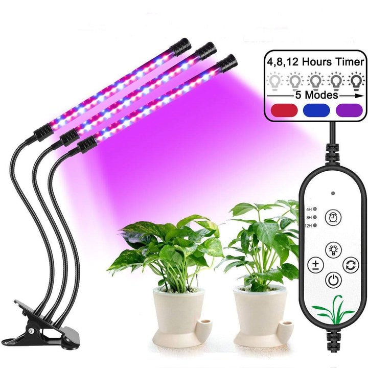 1/2/3 Head Dimmable Clip LED Bonsai Plants Grow Lamp
