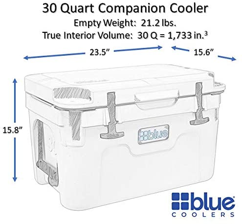 Blue Coolers Companion Cooler – 30 Quart, Roto-Molded Ice Cooler