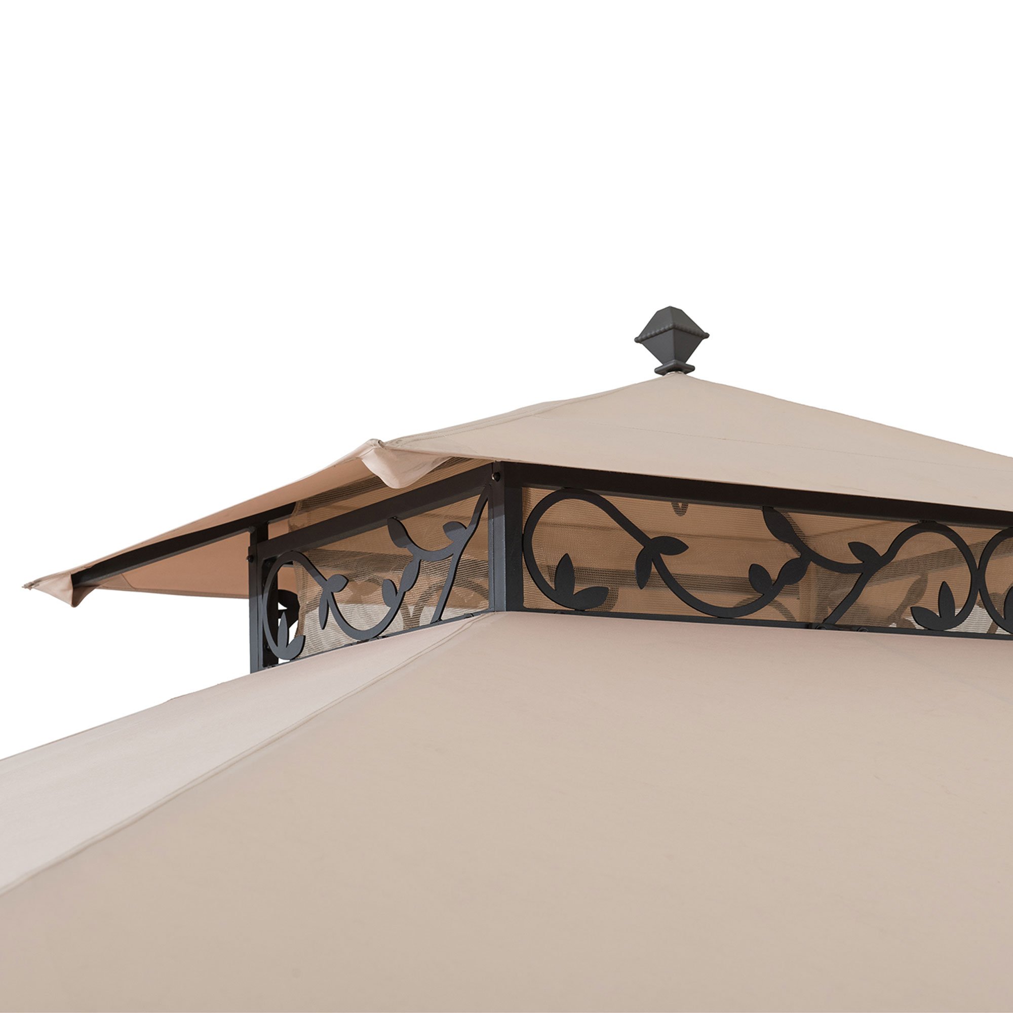 Sunjoy 10 ft. x 12 ft. Soft Top Steel Gazebo with Mosquito Netting and Curtains