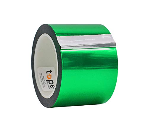 WOD MPFT2 Green Metalized Polyester Mylar Film Tape with Acrylic Adhesive, 6 inch x 72 yds. Vibrant Mirror Like Finish, Decor Tape for Detailing Accent Wall, Graphic Arts, Car and Boat Trim