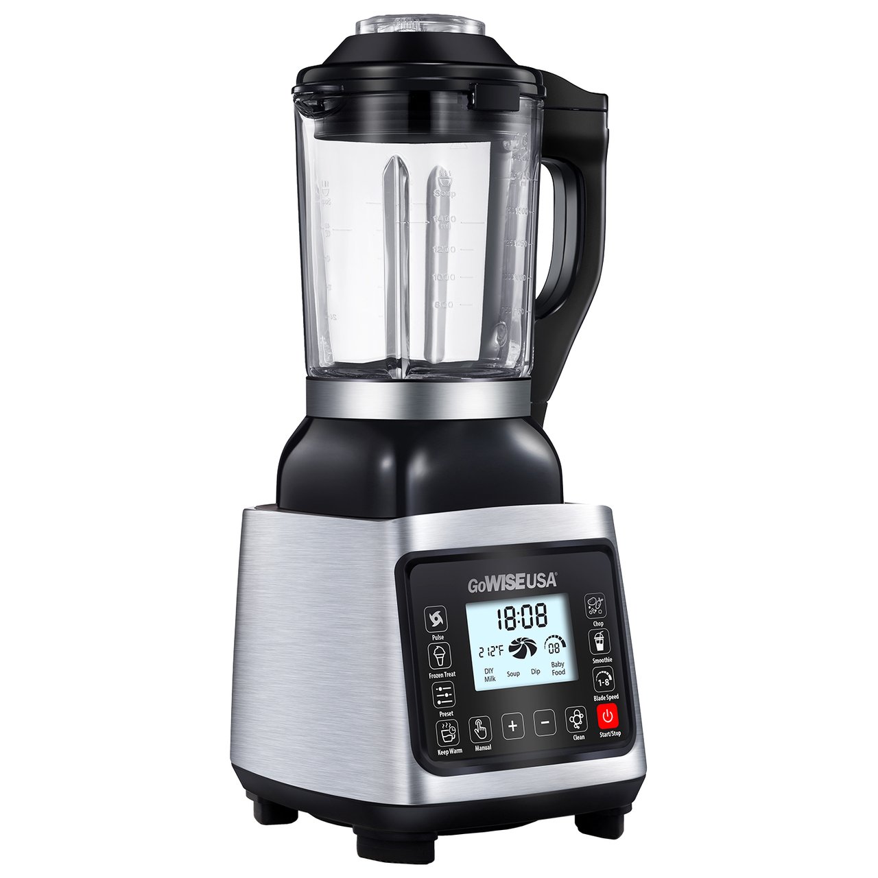 GoWISE GW22501 Premier High Performance Heating Blender with 6 Blending Presets