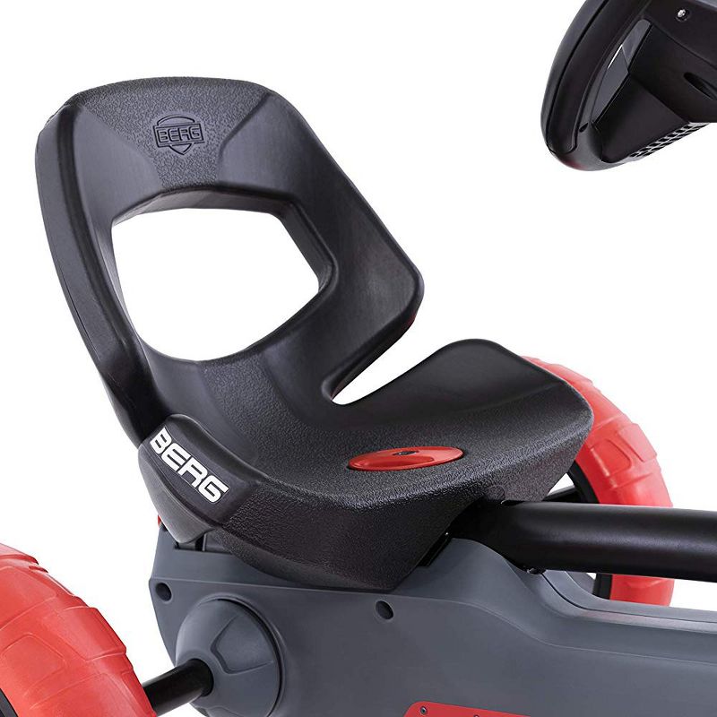 BERG Reppy Rebel Kids Pedal Go Kart Ride On Toy with Axle Steering with Bucket Seat and Steering Wheel, Red and Gray