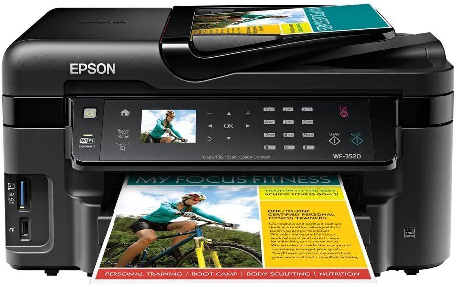 Epson WorkForce WF-3520 Wireless All-in-One Color Inkjet Printer, Copier, Scanner