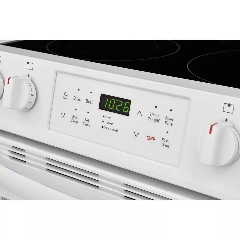 Frigidaire 30 in. 5.0 cu. ft. Single Oven - White with NVS Black Glass