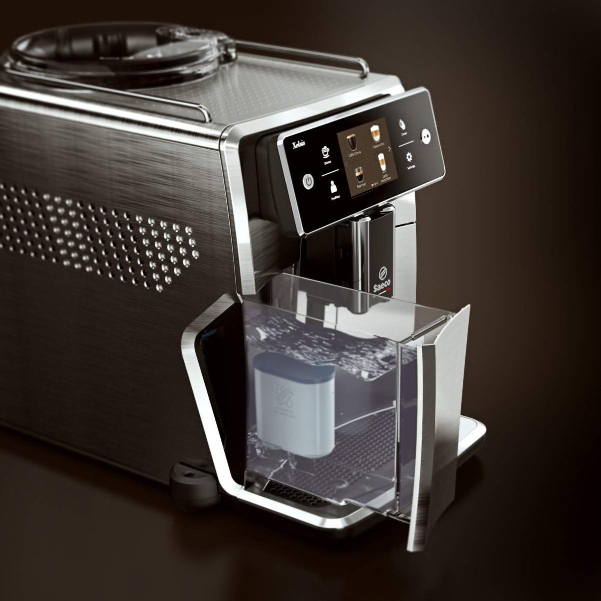 Saeco Xelsis SM7684/04 Super Automatic Coffee & Espresso Machine (Titanium / Black) – OPEN BOX