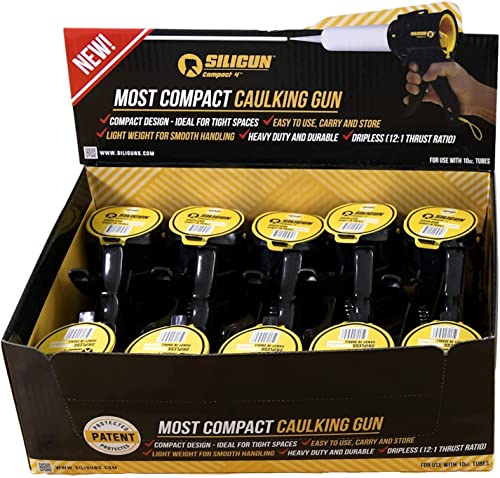 SILIGUN Caulking Gun (10 Pcs)- Anti Drip Extreme-Duty Caulking Gun - Patented New and Innovative Design - Lightweight ABS Frame - for the Smallest to the Largest Jobs
