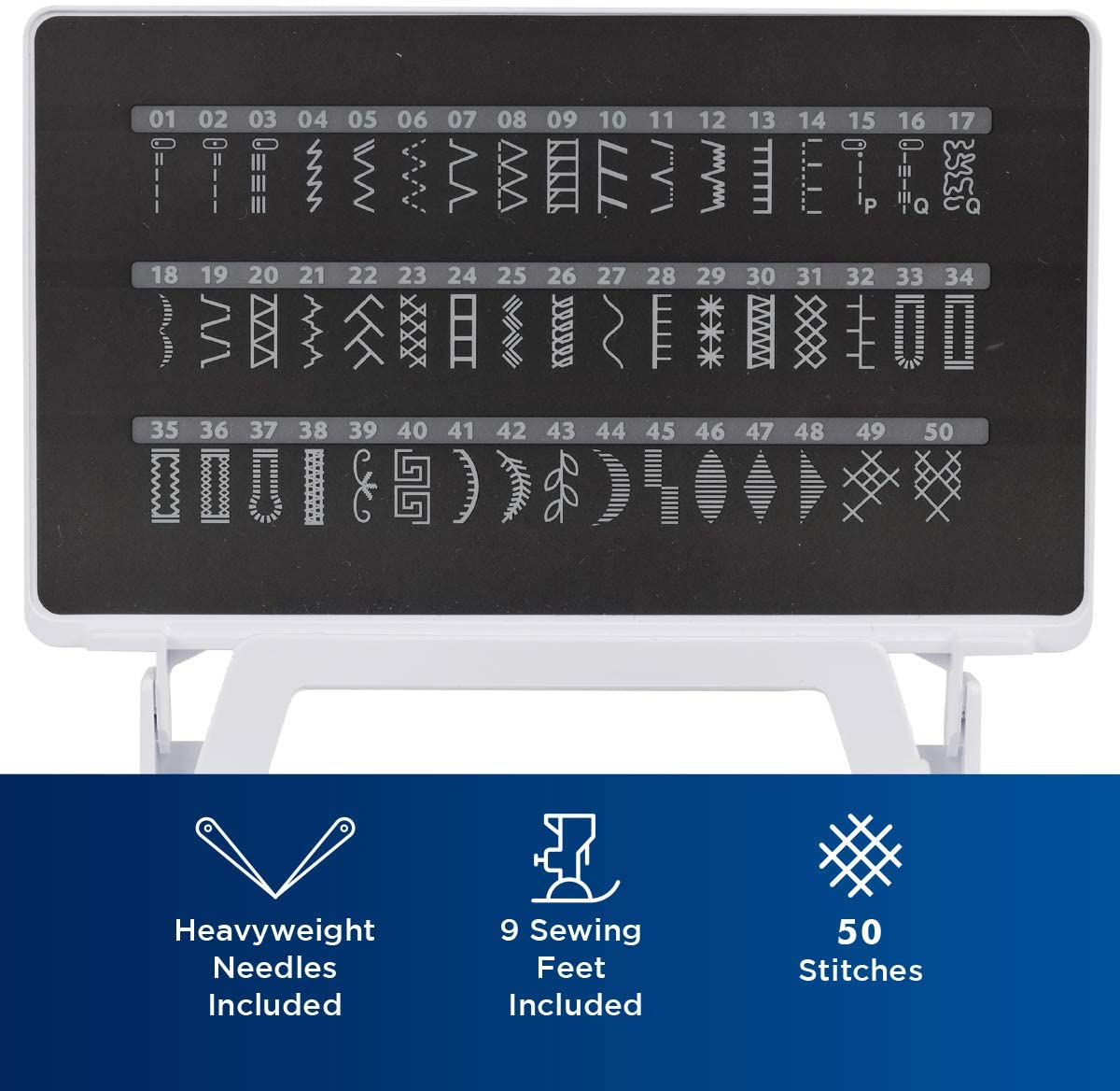 Brother ST150HDH Sewing Machine, Strong & Tough, 50 Built-in Stitches, LCD Display, 9 Included Feet