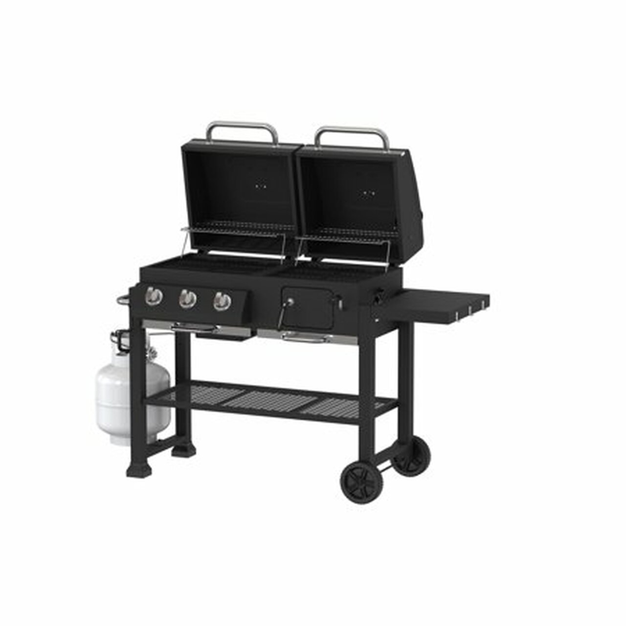 Expert Grill 2 in 1 Dual Fuel 3 Burners Gas and Charcoal