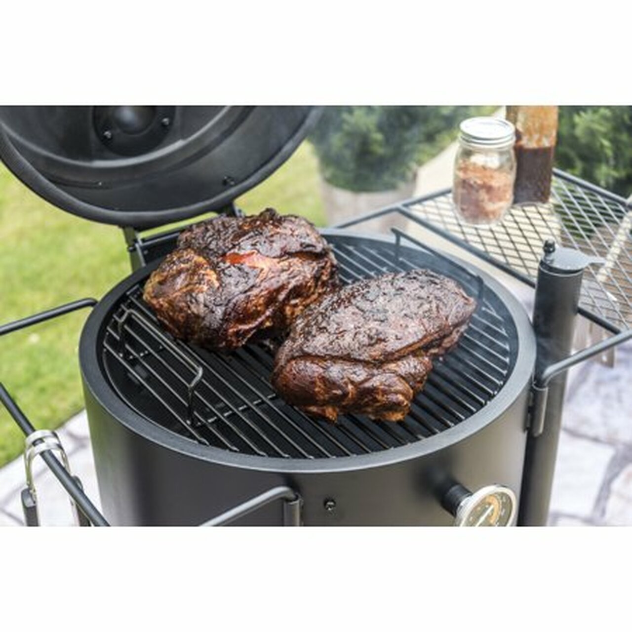 Oklahoma Joe's Bronco Charcoal Barrel Drum Smoker- Black