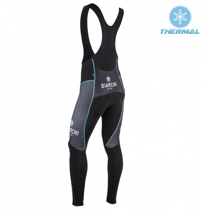 2017 Bianchi Albatros Black Thermal Cycling Bib Pants