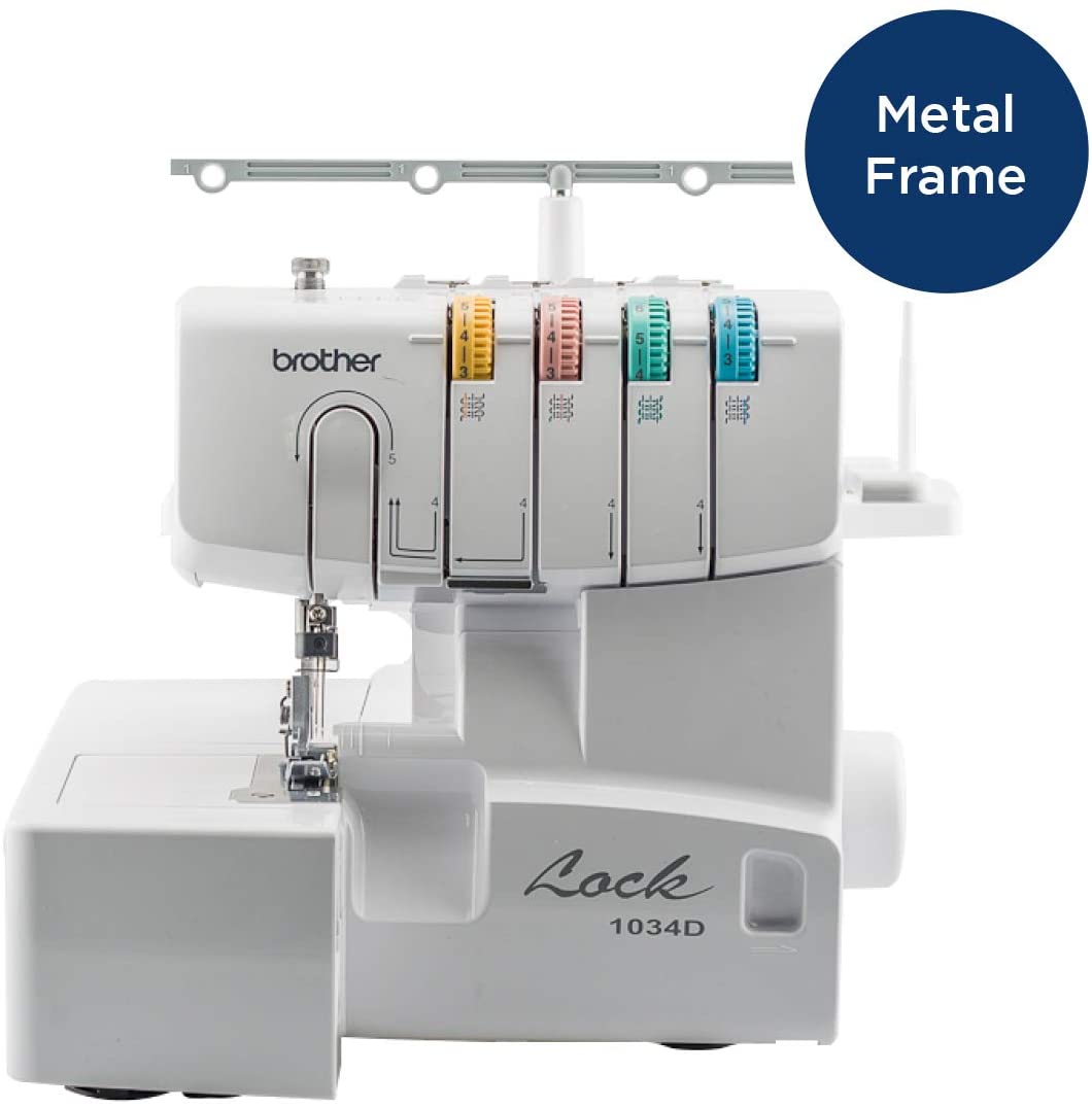 Brother Serger, 1034D, Heavy-Duty Metal Frame Overlock Machine,White