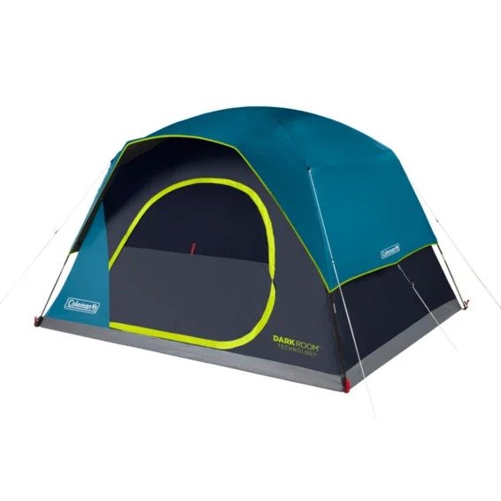 6-Person Dark Room Skydome Camping Tent,blue