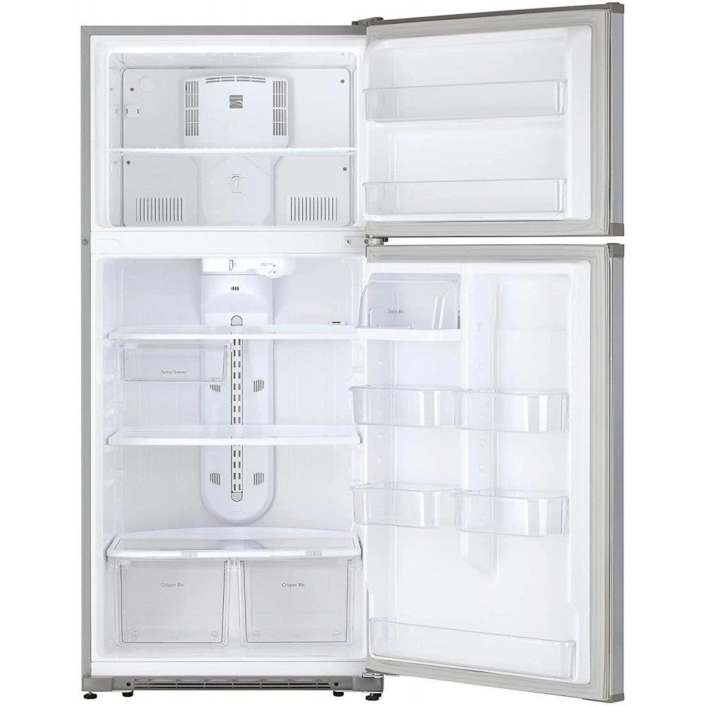 Kenmore 60615 18 Cubic Ft. Total Capacity Top Freezer Refrigerator, Stainless Steel