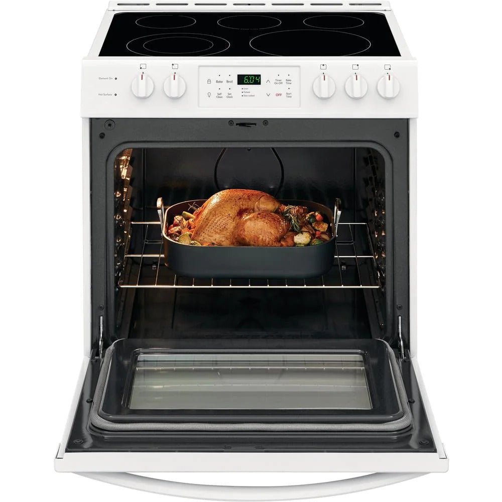Frigidaire 30 in. 5.0 cu. ft. Single Oven - White with NVS Black Glass