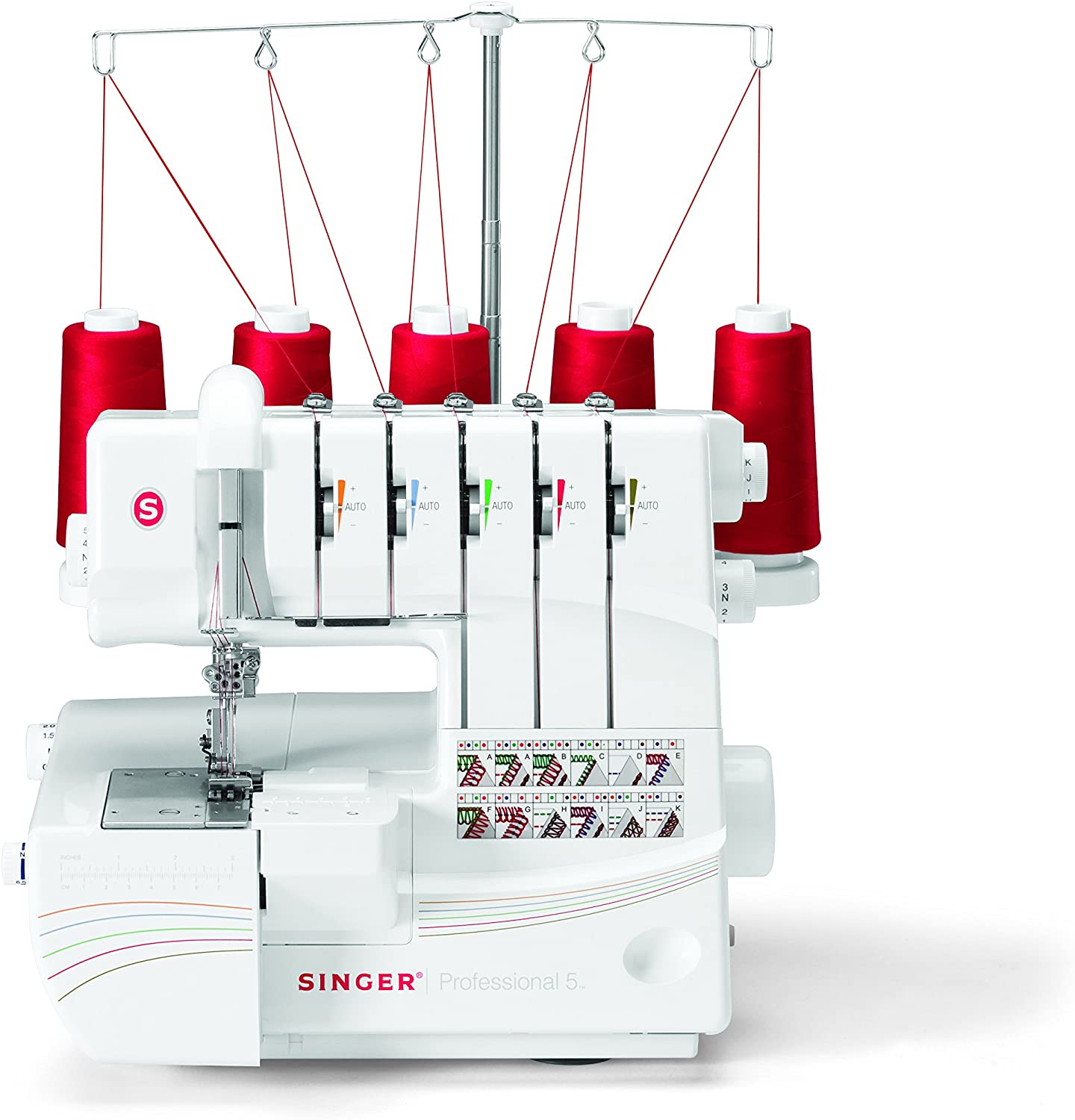 SINGER | Professional 14T968DC Serger Overlock with 2-3-4-5 Stitch Capability, 1300 Stitches per minute, & Self Adjusting – Sewing Made Easy,White