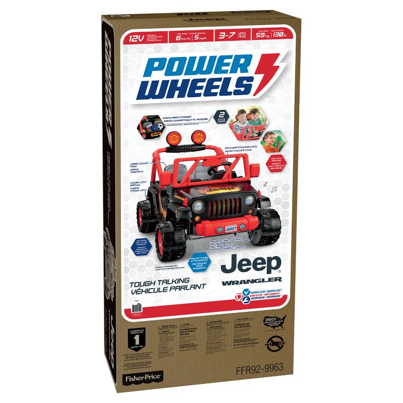 Power Wheels 12V Tough Talking Jeep Powered Ride-On – Black/Red
