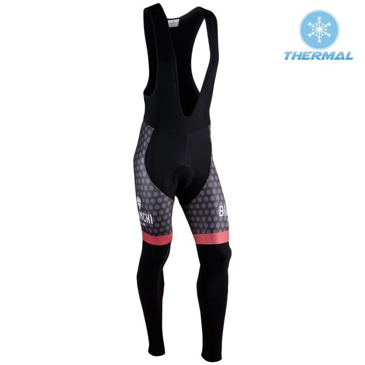 2017 Bianchi Petreso Black-Red Thermal Cycling Bib Pants