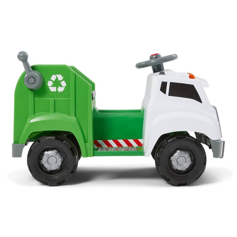 Kid Trax 6V Real Rigs Recycling Truck Interactive Powered Ride-On – Green/White