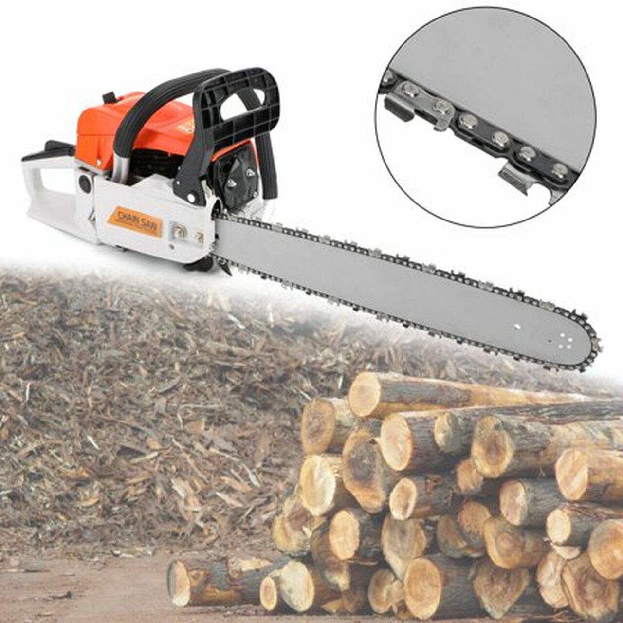 Hot Selling 22' 52CC Gasoline Chainsaw Cutting Wood Gas Sawing Aluminum Crankcase Chain Saw