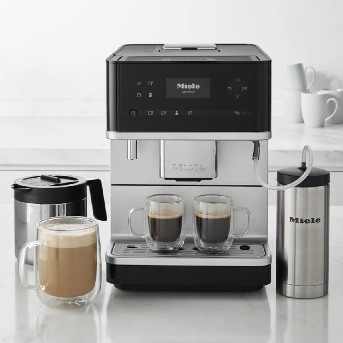 Miele CM6350 Super Automatic Countertop Coffee & Espresso Machine (Obsidian Black)