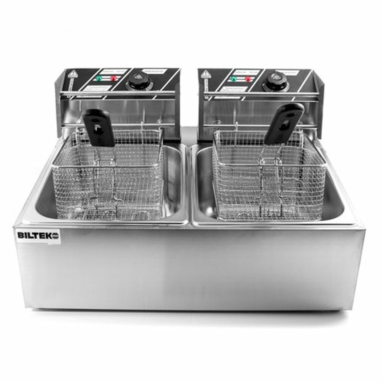 KapscoMoto HOM-014 Commercial Deep Fryer Electric Countertop Dual Tank Basket – Stainless Steel