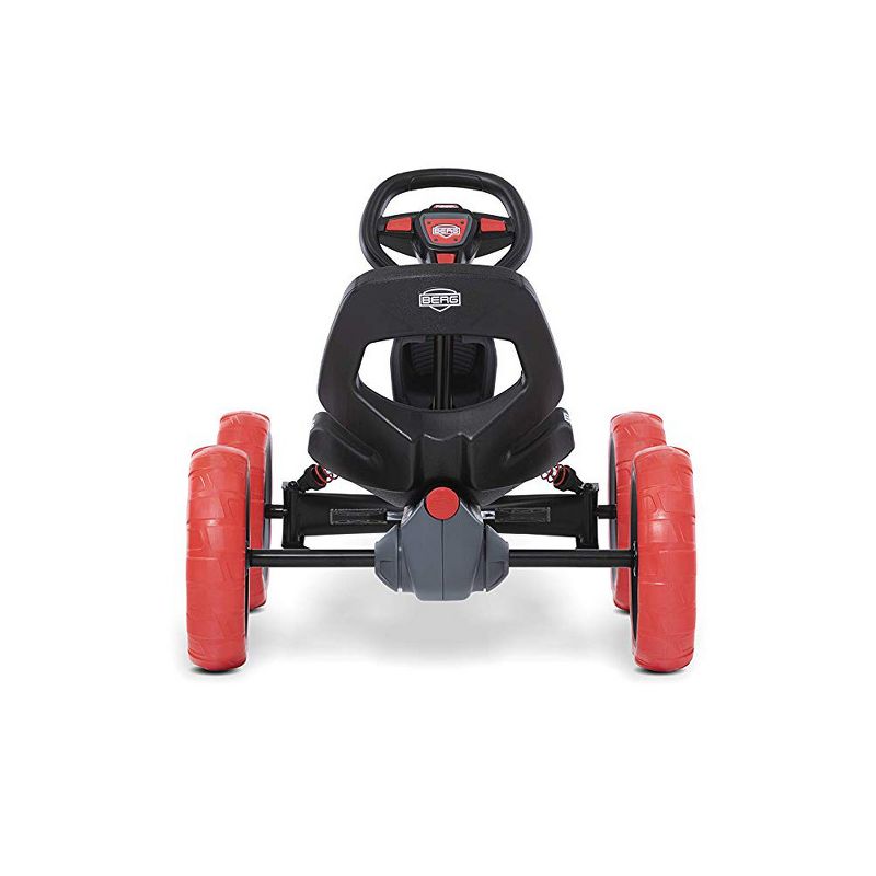 BERG Reppy Rebel Kids Pedal Go Kart Ride On Toy with Axle Steering with Bucket Seat and Steering Wheel, Red and Gray