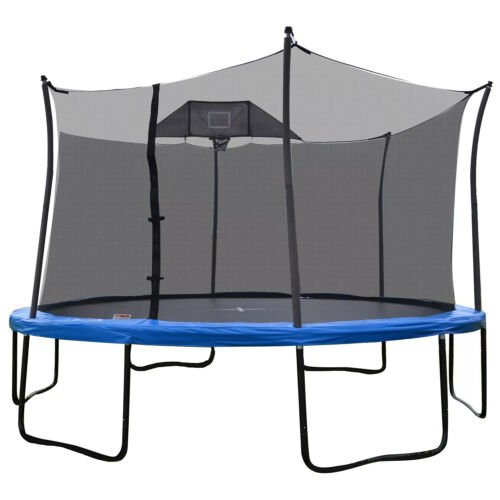 14' Heavy Duty Pro Trampoline with Basketball Hoop