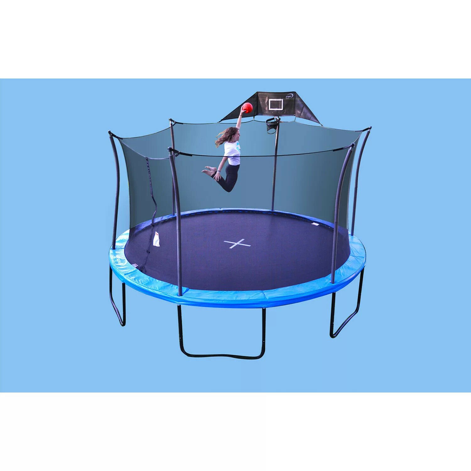 14' Heavy Duty Pro Trampoline with Basketball Hoop