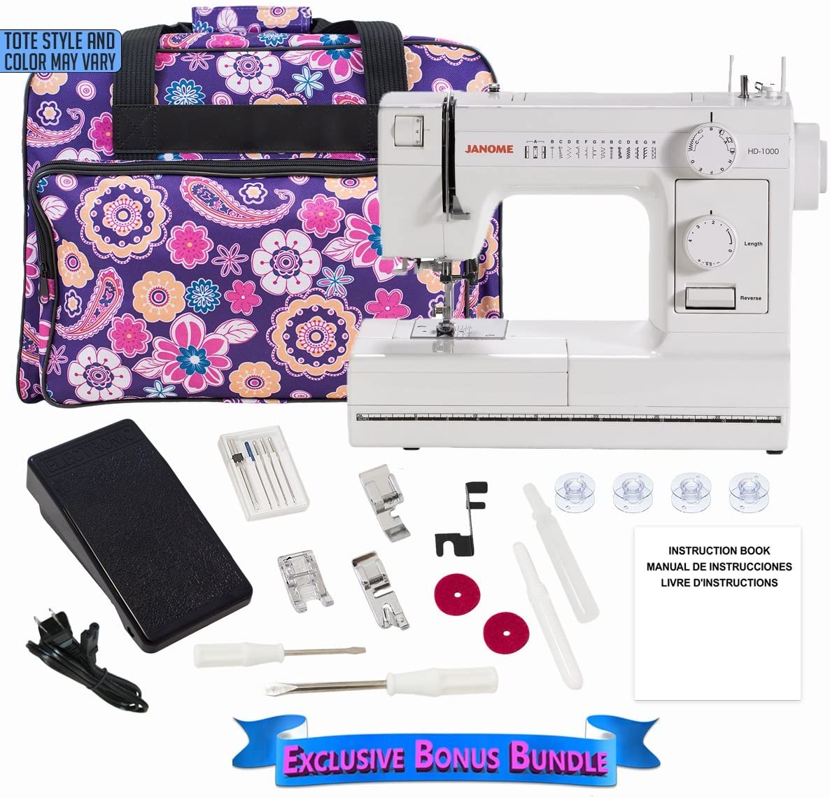 Janome HD1000 Heavy-Duty Sewing Machine with 14 Built-In Stitches