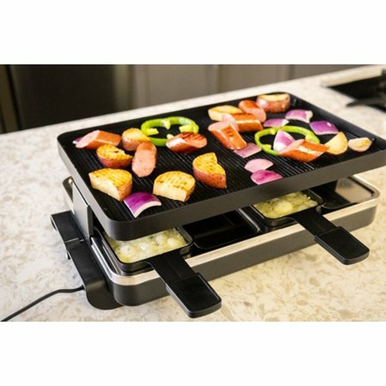 Swissmar Classic Raclette Grill – Black Non-Stick Reversible – 8 Person