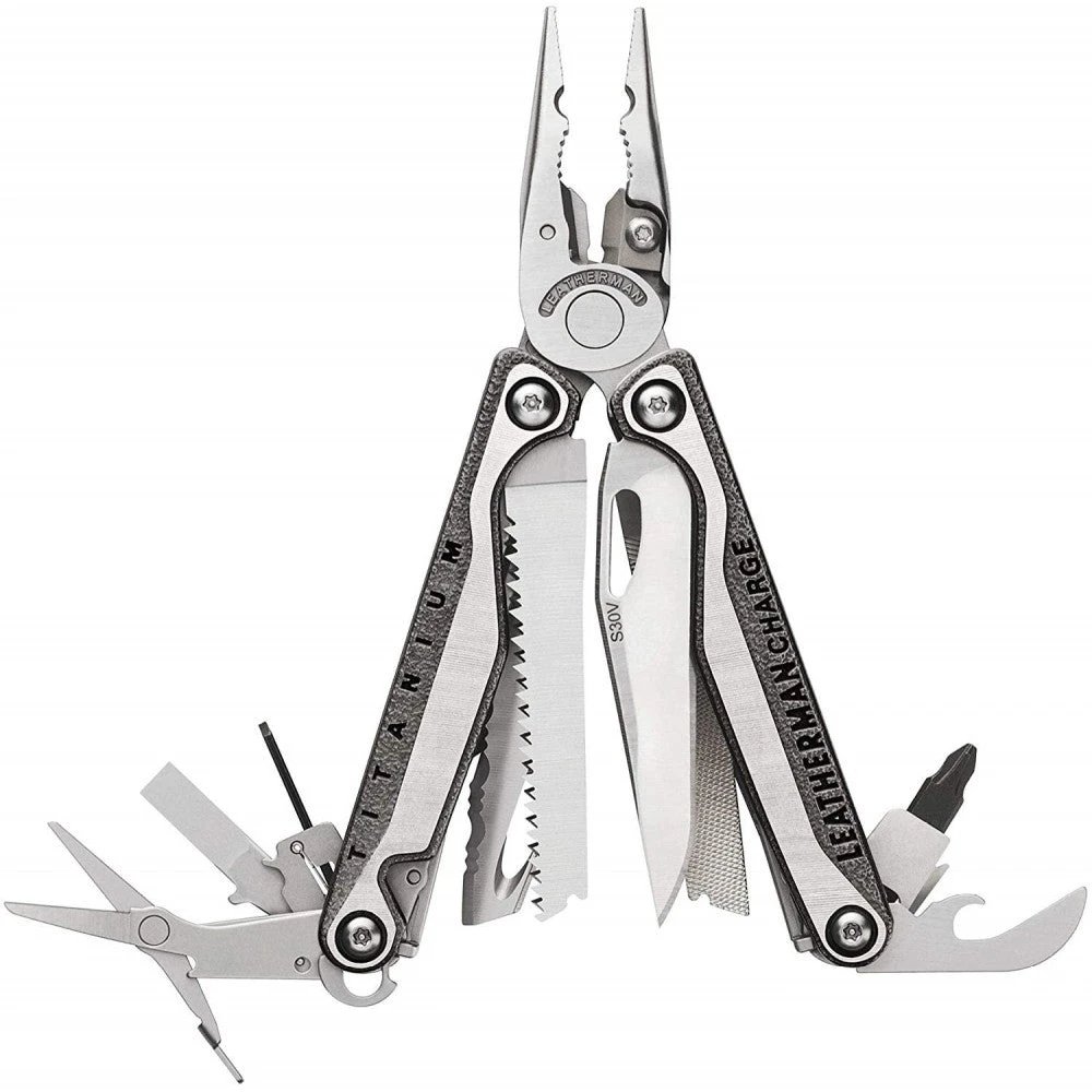 LEATHERMAN, Charge Plus TTi Titanium Multitool with Scissors and Premium Replaceable Wire Cutters, Stainless Steel, Built in the USA