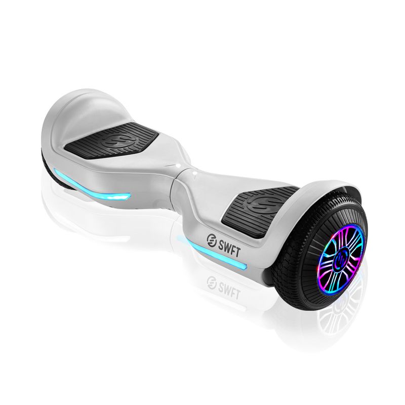 Ride Swft Blaze Self Balancing Hoverboard Scooter Up to 7 Miles Per Hour with Front Facing LED Lights and 6.5 inch Wheels, Snow