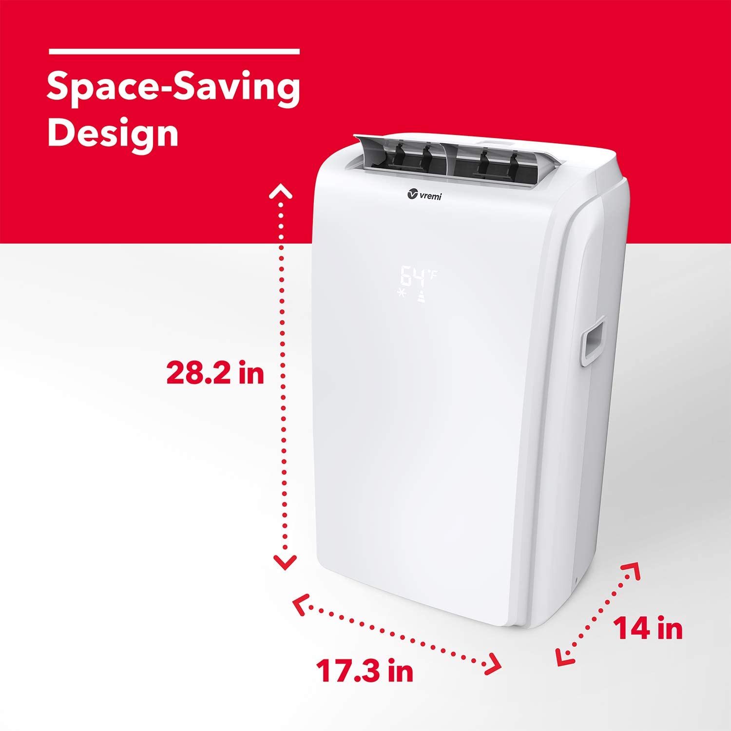 12,000 BTU Portable Air Conditioner with Heater Mode - Conveniently Cools Rooms 350 to 500 Square Feet - LED Display, Auto Shut-Off, Remote and Dehumidifier Function