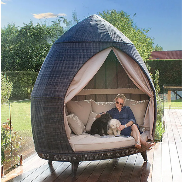 Rattan bed, terrace sun bed, outdoor leisure birdcage sofa, outdoor patio sun lounger