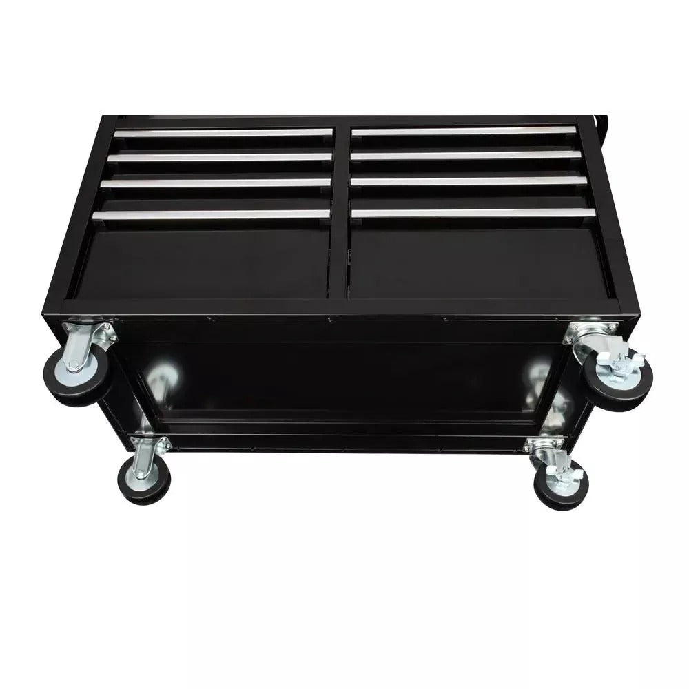 Husky 46 in. W x 24 in. D 9-Drawer Gloss Black Deep Tool Chest Mobile Workbench