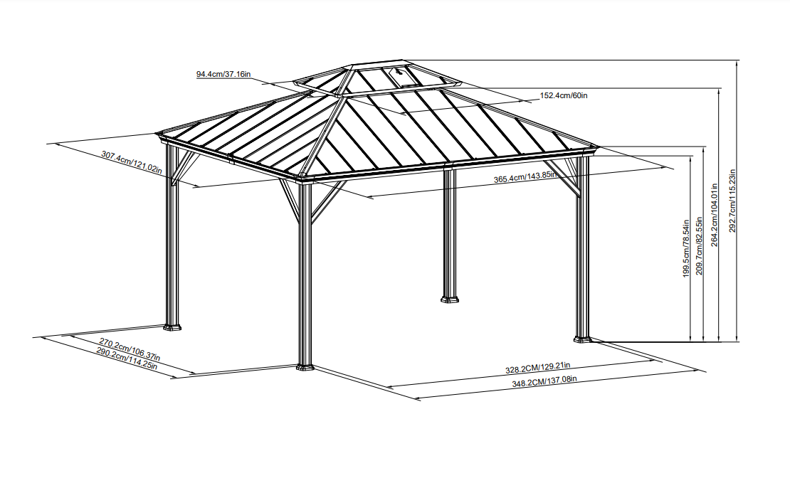 SummerCove 10 ft. x 12 ft. Solar Powered Hardtop Gazebo