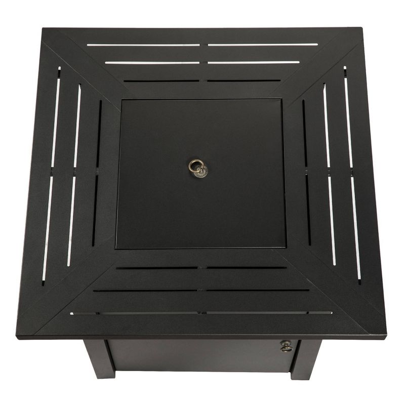 Oasis 30″ Square Steel Propane Gas Fire Pit – Teamson Home