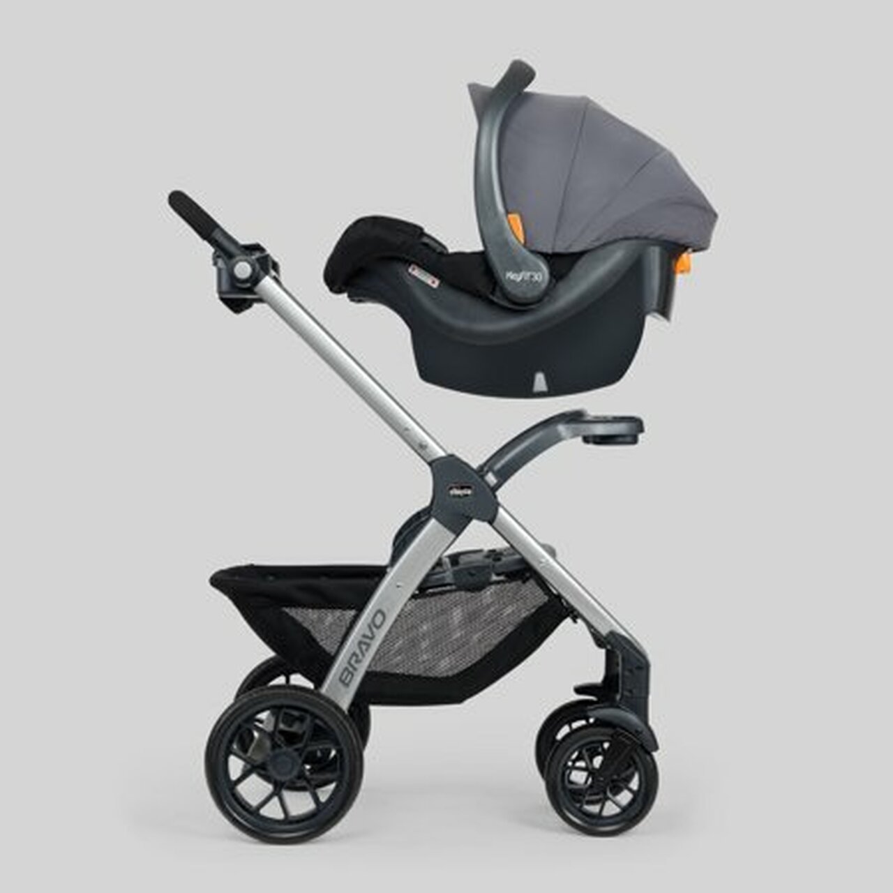 Chicco Bravo 3-in-1 Travel System including Bravo Quick-Fold Stroller and KeyFit 30 Infant Car Seat with Base, Calla