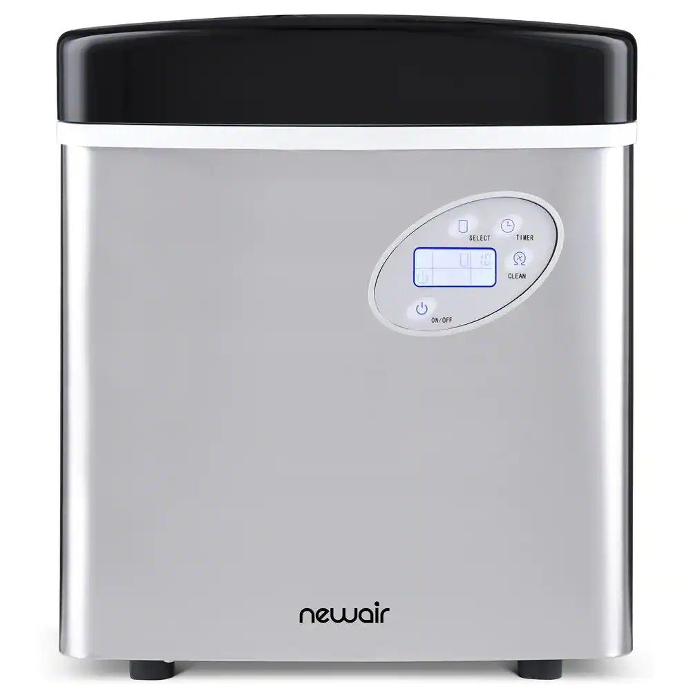 NewAir Portable 50 lb. of Ice a Day Countertop Ice Maker BPA Free Parts with 3 Ice Sizes and Easy to Clean – Stainless Steel