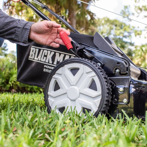 Black Max 22-inch 150cc Self Propelled Gas Mower with High Rear Wheels
