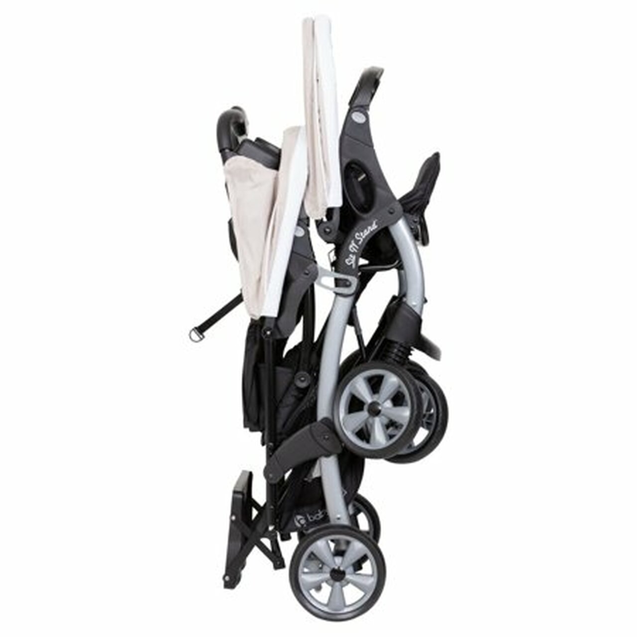Baby Trend Sit N Stand Travel Compact Toddler Baby Double Stroller, Modern Khaki