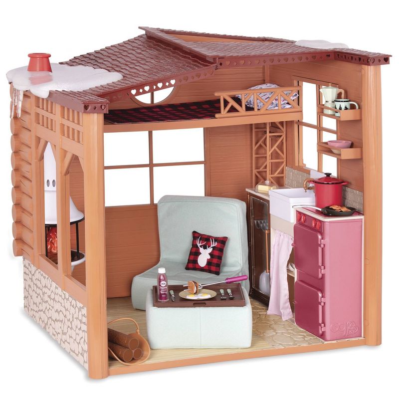 Our Generation Cozy Cabin Dollhouse Playset for 18″ Dolls