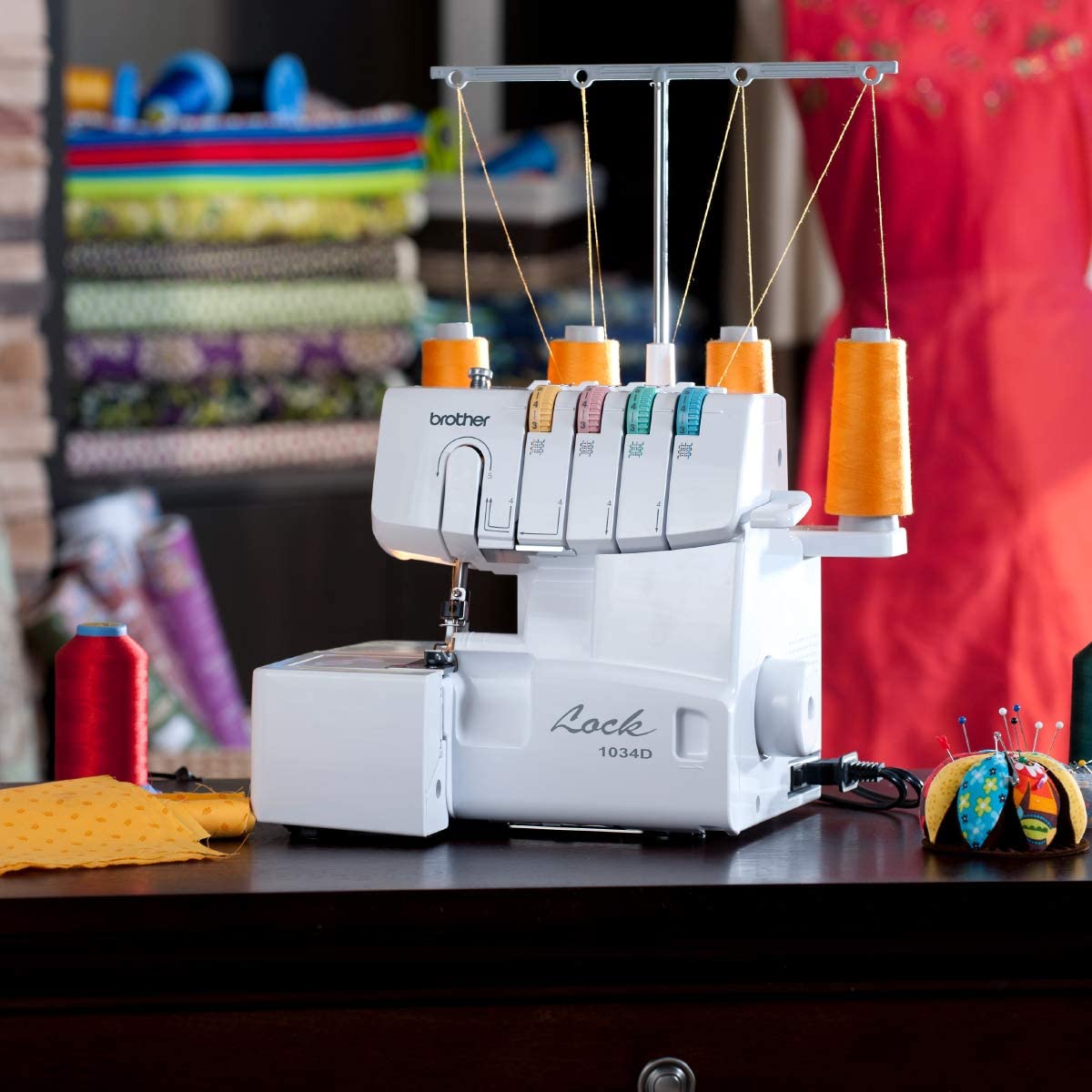 Brother Serger, 1034D, Heavy-Duty Metal Frame Overlock Machine,White