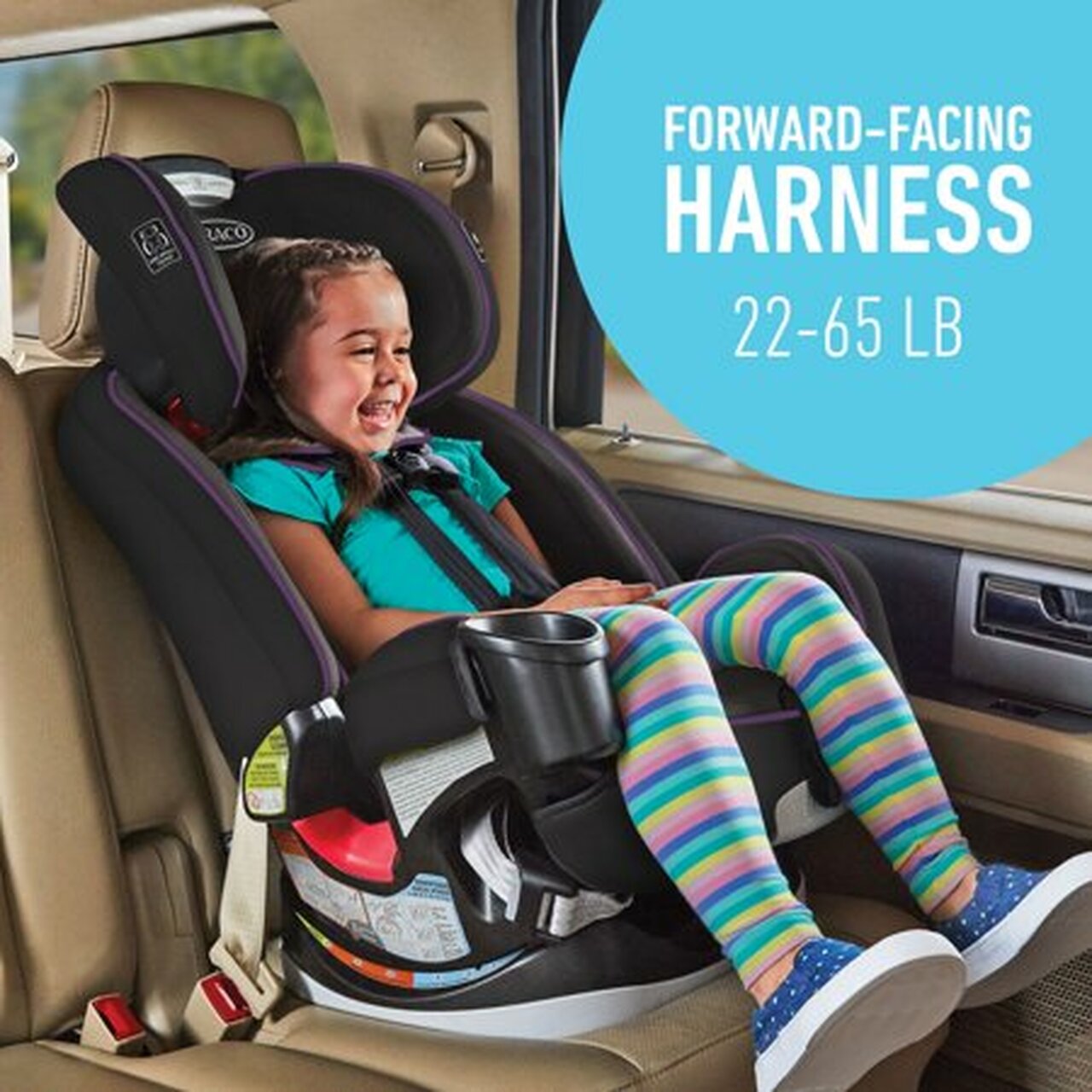 Graco Grows4Me 4-in-1 Convertible Car Seat, Vega Purple