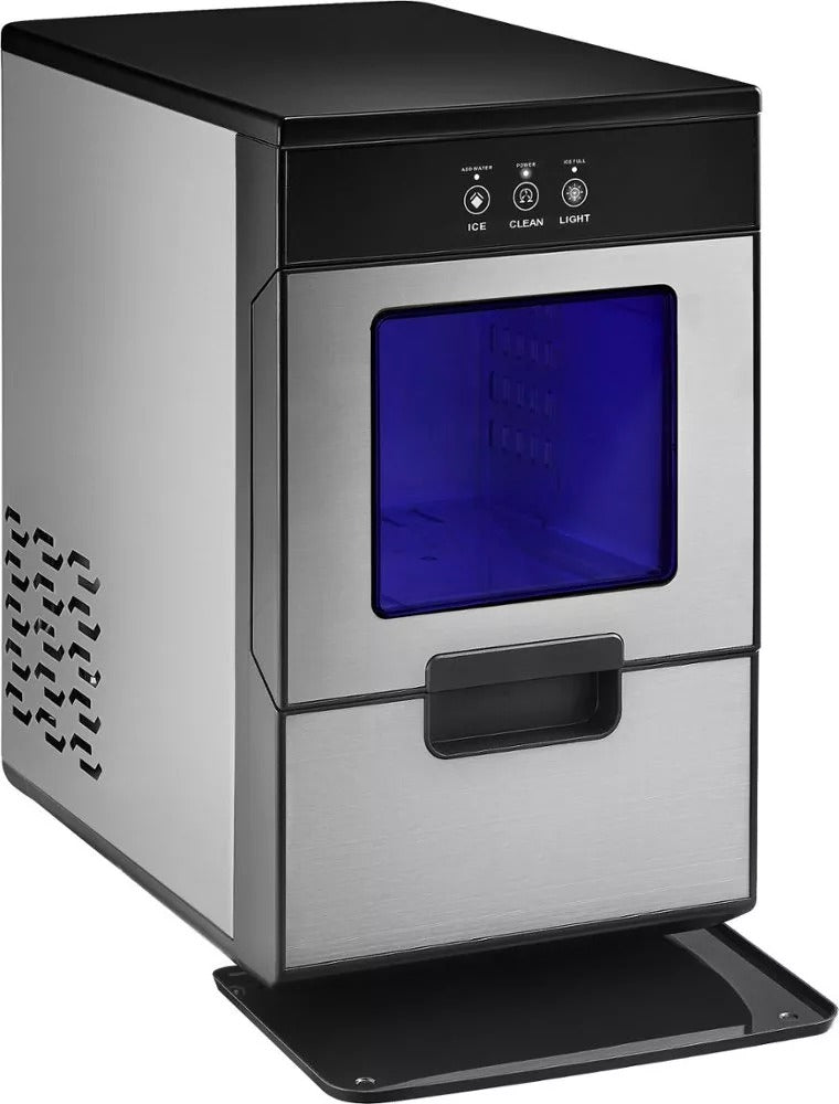 44 Lb. Portable Nugget Icemaker with Auto Shut-Off - Stainless steel