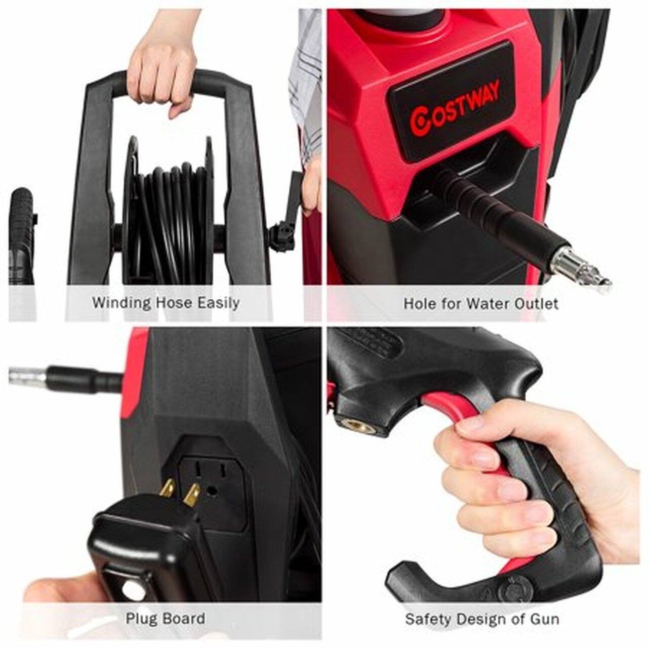 Costway 3500 PSI 2.1GPM Electric High Power Water Cleaner W/ 5 Nozzles