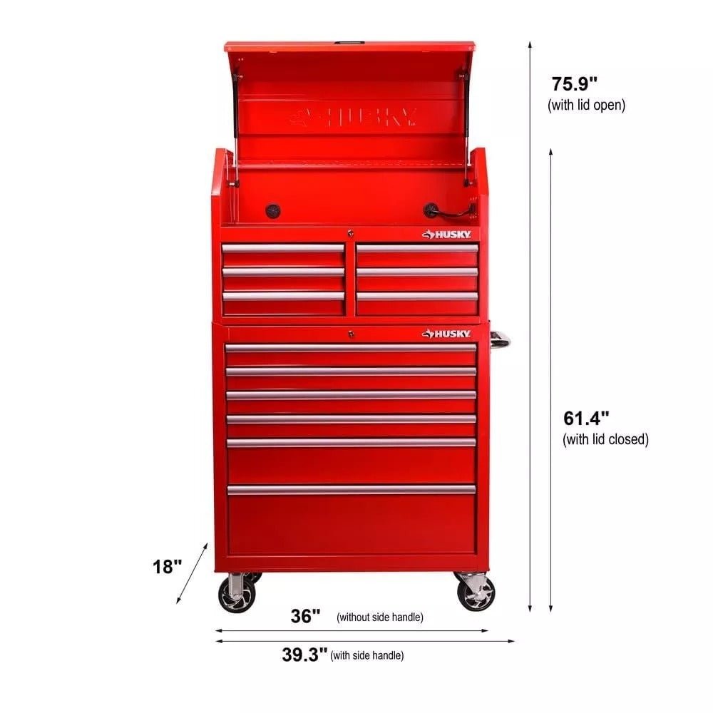 Husky 36 in. 12-Drawer Tool Chest and Cabinet Combo