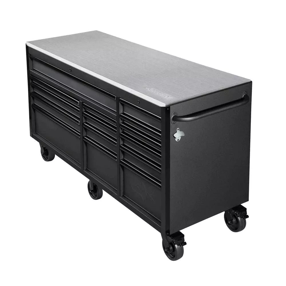 72 in. W 15-Drawer, Deep Tool Chest Mobile Workbench
